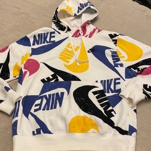 Nike Graffiti All Over Print Hoodie Sweatshirt Mens Small